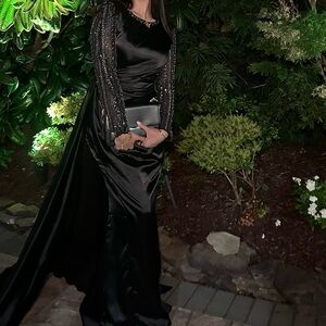 Long sleeve silk/satin dress